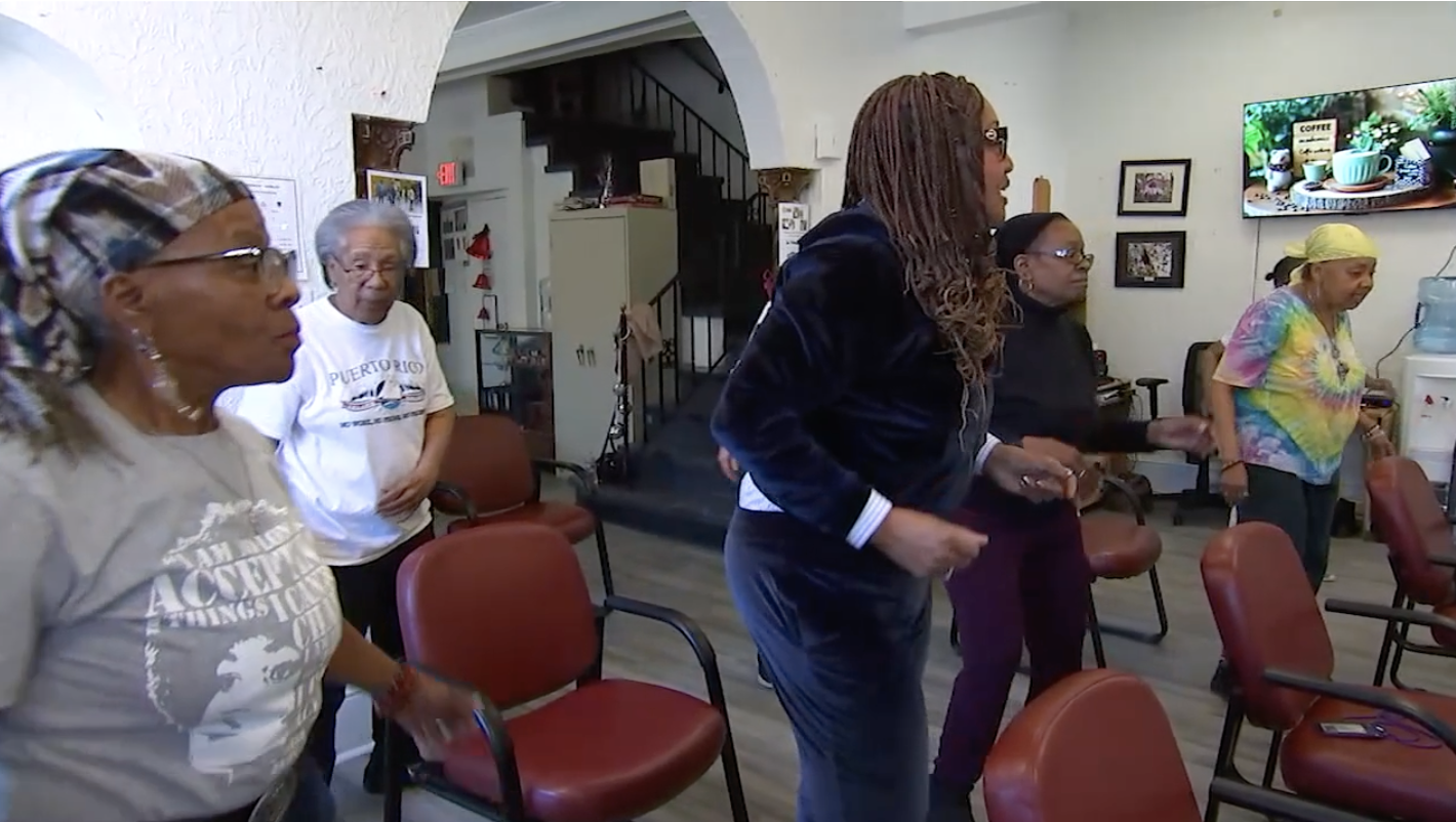 Older adults at Star Harbor fitness class